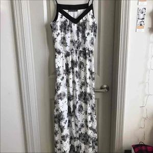 Black And White Floral Maxi Dress